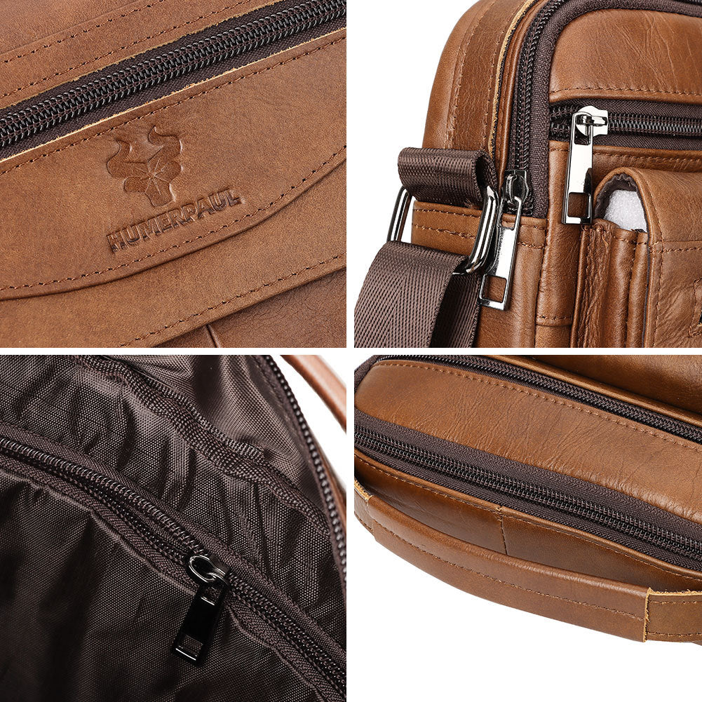 Men's Paul First Layer Cowhide Leather Vertical Men's Shoulder Bags