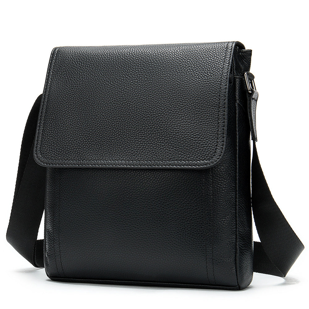 Men's Trendy Genuine Leather Business Vertical Men's Messenger Bags