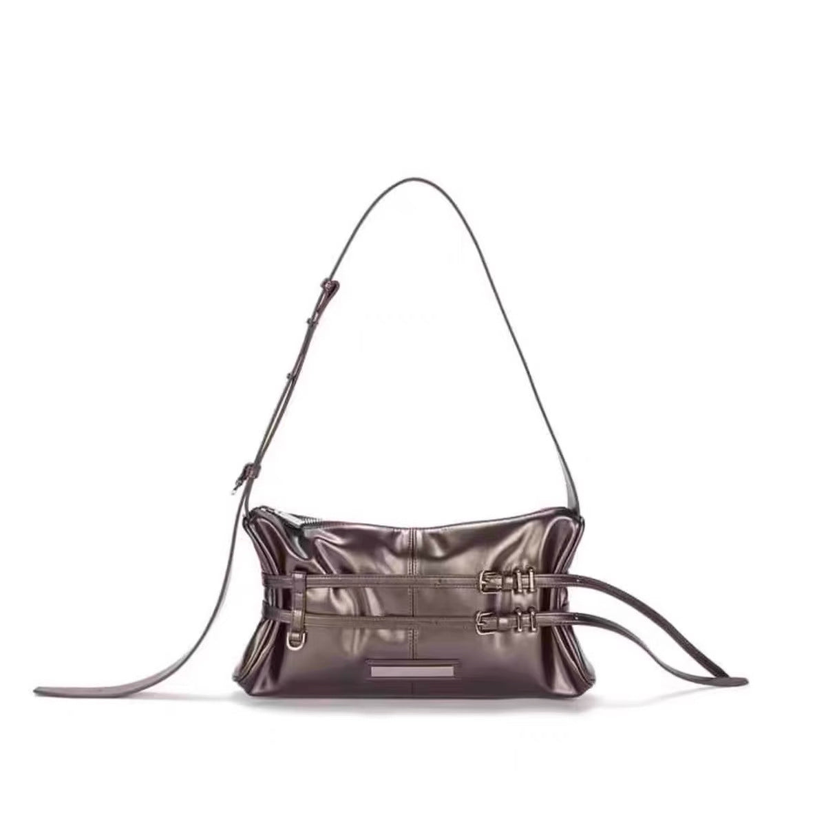 Women's Niche Pleated Double Underarm Commuter Portable Shoulder Bags
