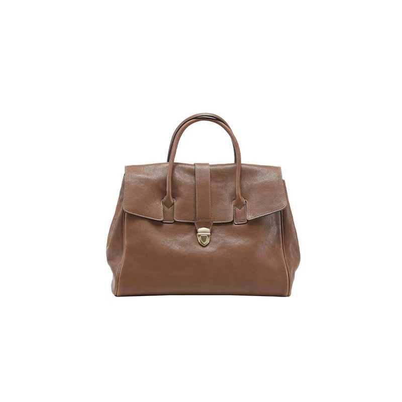 Vegetable Tanned Leather Cowhide Portable Retro Bags