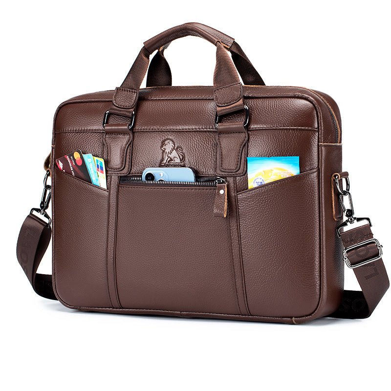 Men's Old Lion Leather Portfolio Inch Computer Men's Briefcases