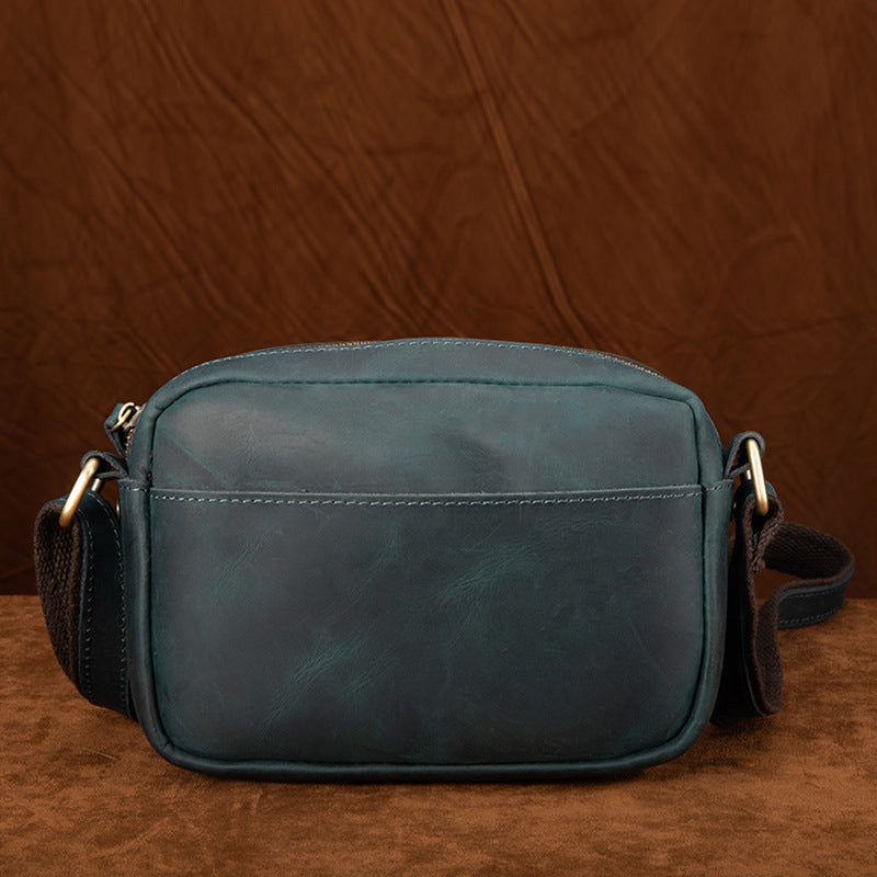 Men's Compact First Layer Cowhide Crazy Horse Men's Messenger Bags