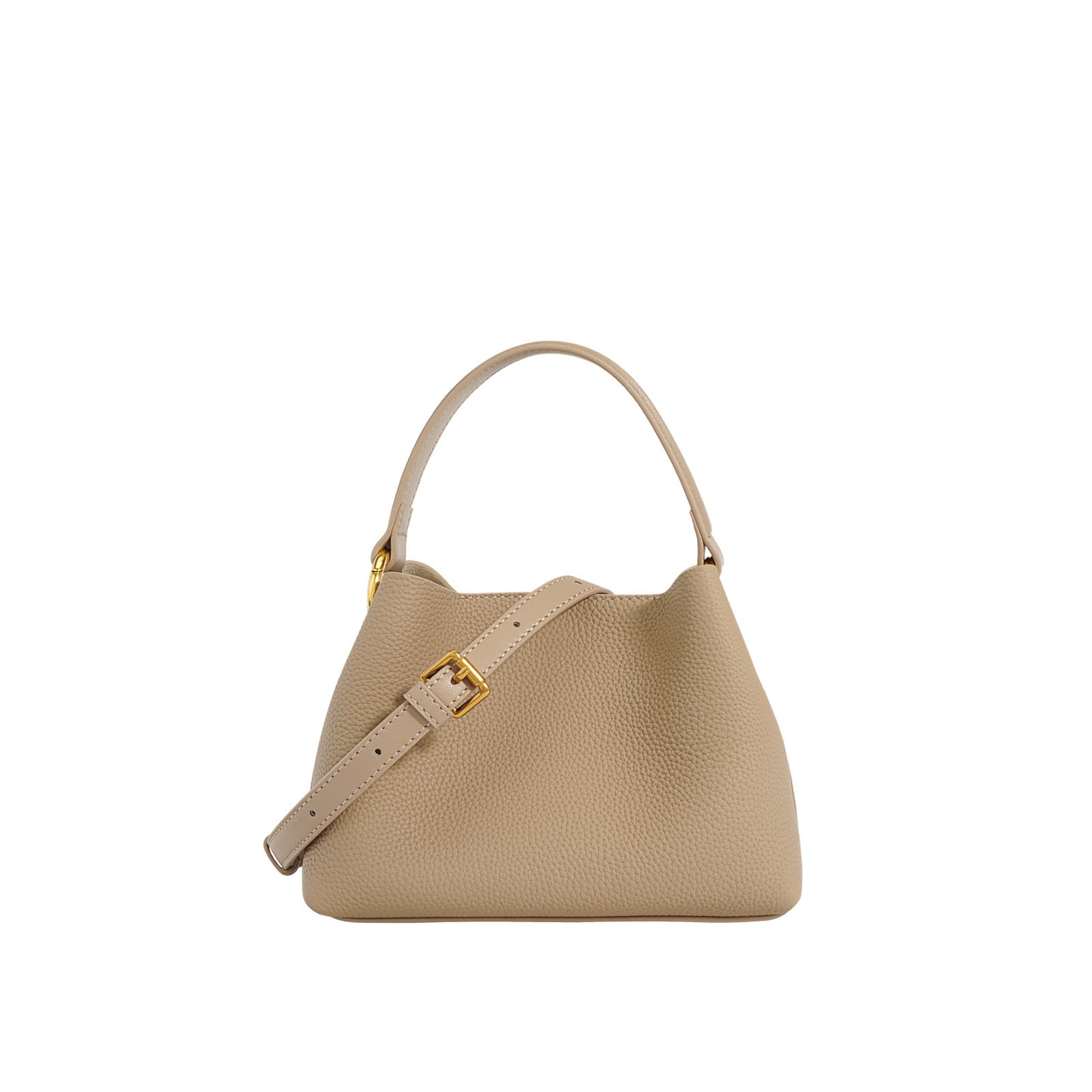 Women's First Layer Cowhide Mini Portable Vegetable Bucket Bags