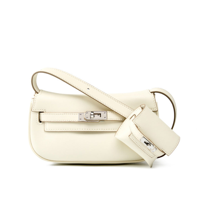 Women's Elegant Leather Mini Oblique Saddle Crossbody Bags