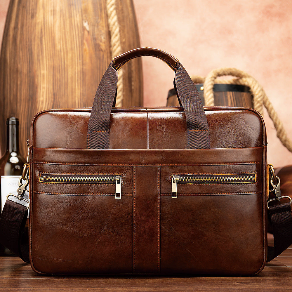 Men's Glamorous Business Leather Computer Portfolio Men's Briefcases