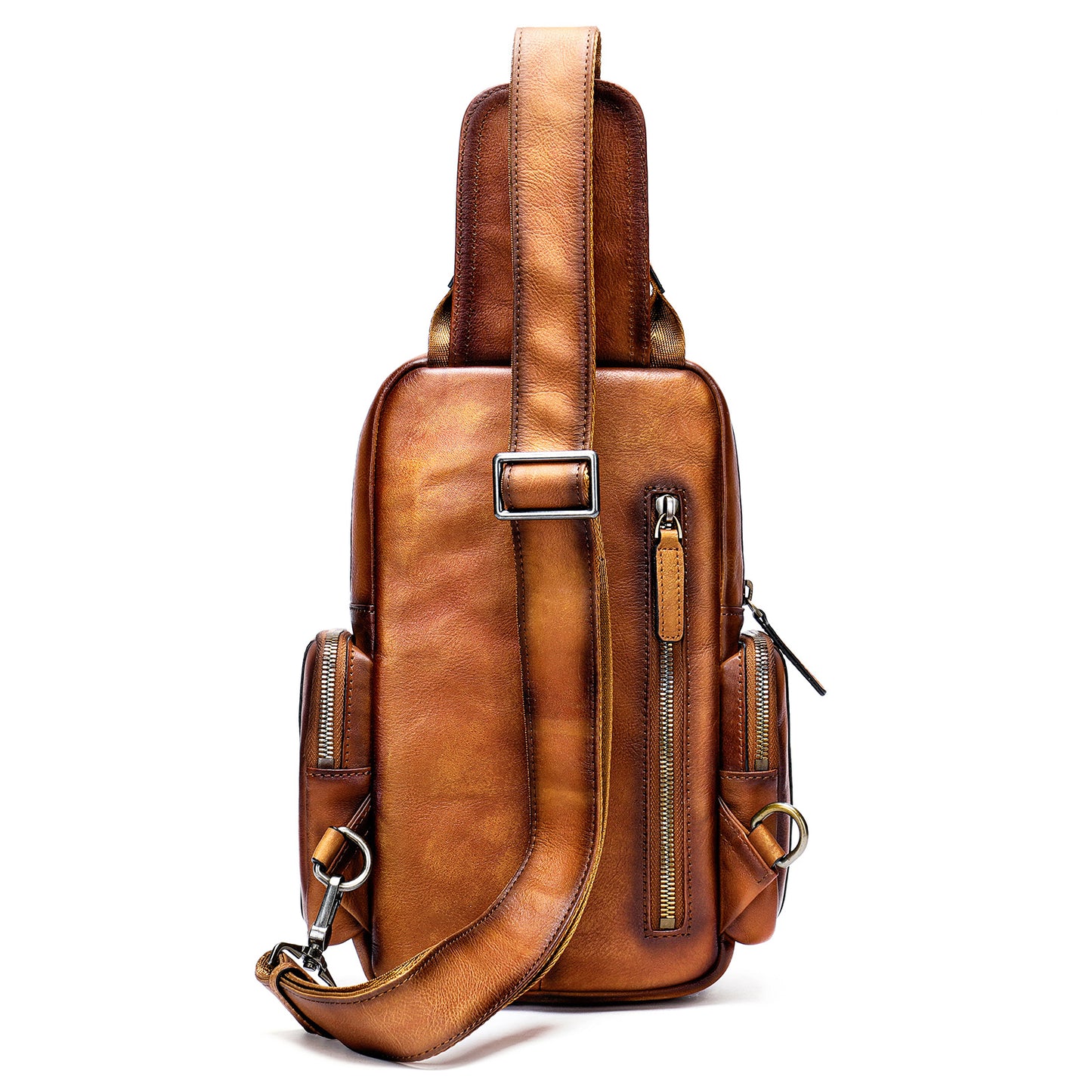 Men's Leather Vegetable Tanned Brushed Top Layer Men's Chest Bags