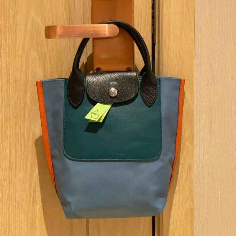 Women's French Dragon Color Matching Large Capacity Handbags