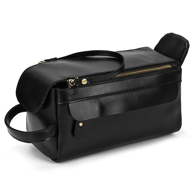 Women's & Men's & Real Leather Toiletry Retro Crazy Men's Handbags