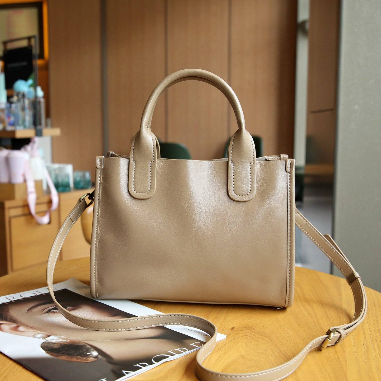 Women's Big Genuine Leather Retro Computer High Bags