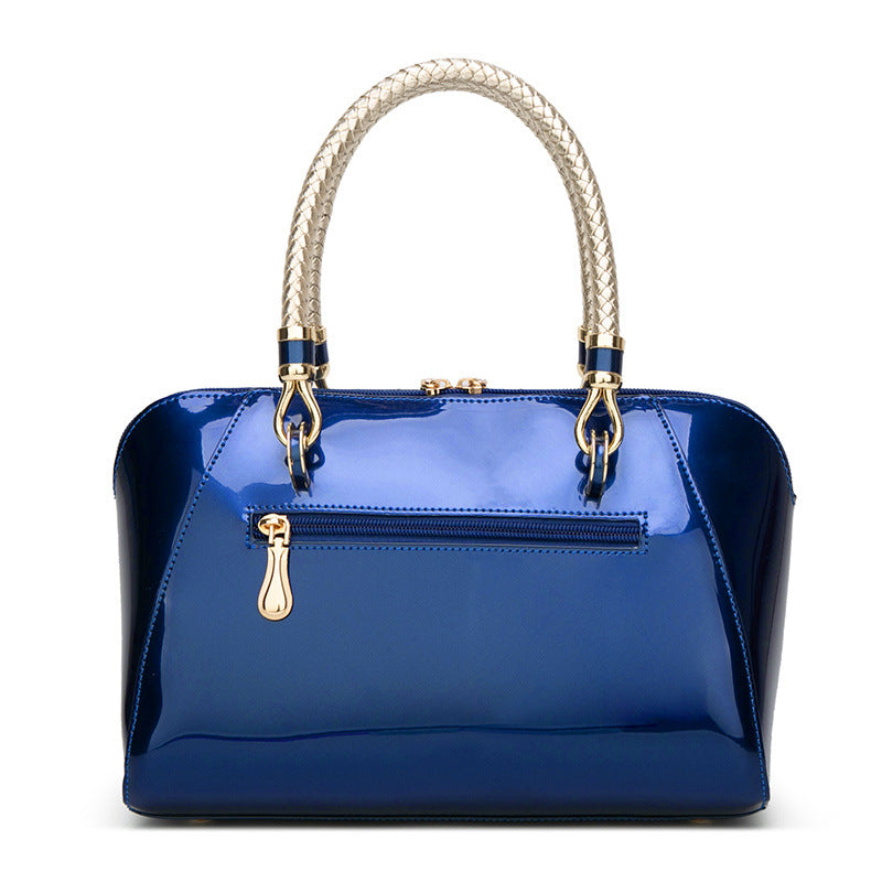 Women's Patent Leather Shiny Boston Fashion Shoulder Bags