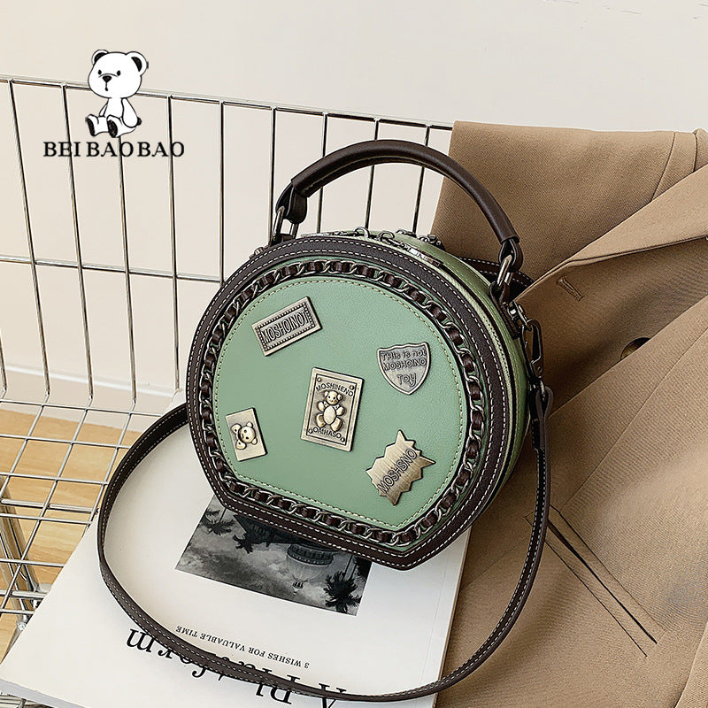 Women's Source Fashion Badge Western Style Round Crossbody Bags