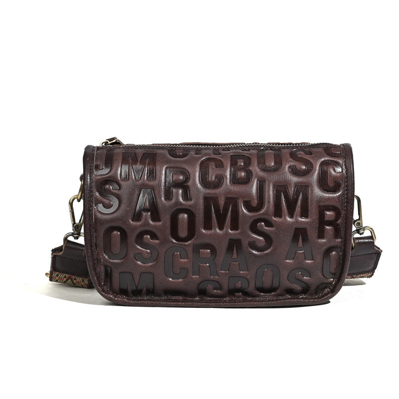 First Layer Cowhide Texture Female Versatile Shoulder Bags