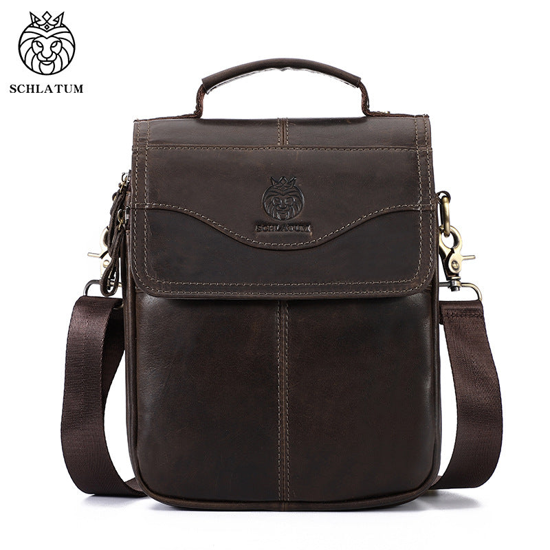 Men's First Layer Cowhide Genuine Leather Fashion Men's Shoulder Bags
