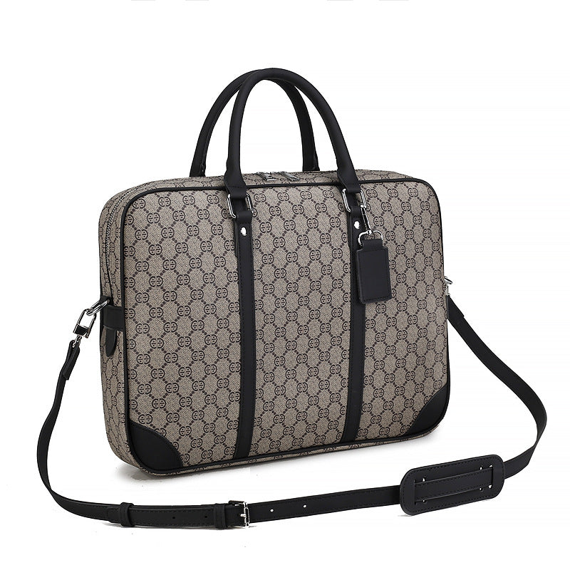 Men's Business Green Zipper Large Capacity File Men's Briefcases