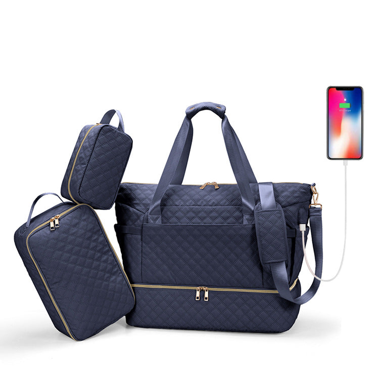 Three-piece Set Oxford Cloth Waterproof Wet Dry Separation Travel Bags
