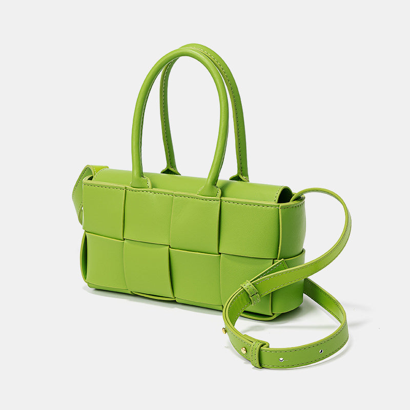 Women's Korean Genuine Leather Woven Design Fashion Bags