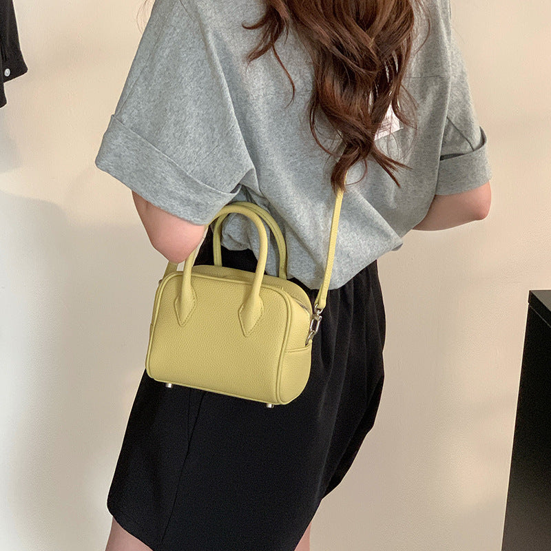Women's First Layer Cowhide Boston Genuine Leather Handbags