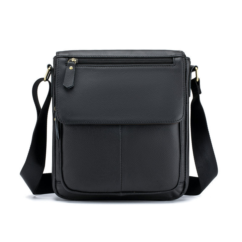 Men's First Layer Cowhide Vintage Cover Commuter Men's Messenger Bags