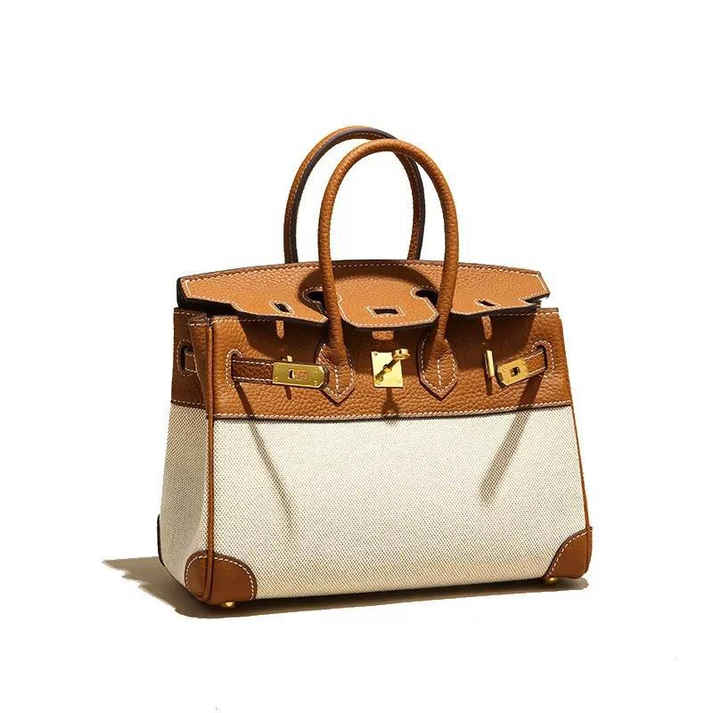 Women's Stitching Contrast Color One Kelly Large Handbags