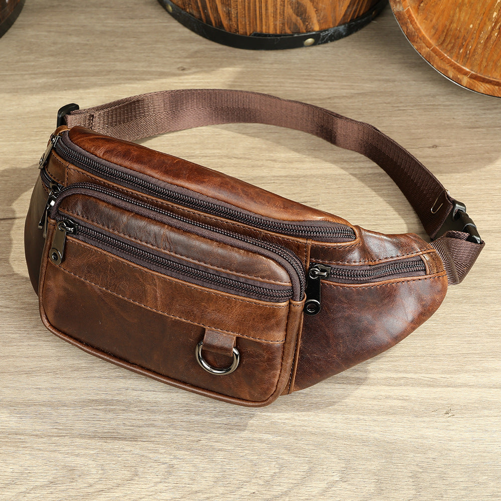 Men's Cool Glamorous Leather Multifunctional Mobile Men's Waist Packs