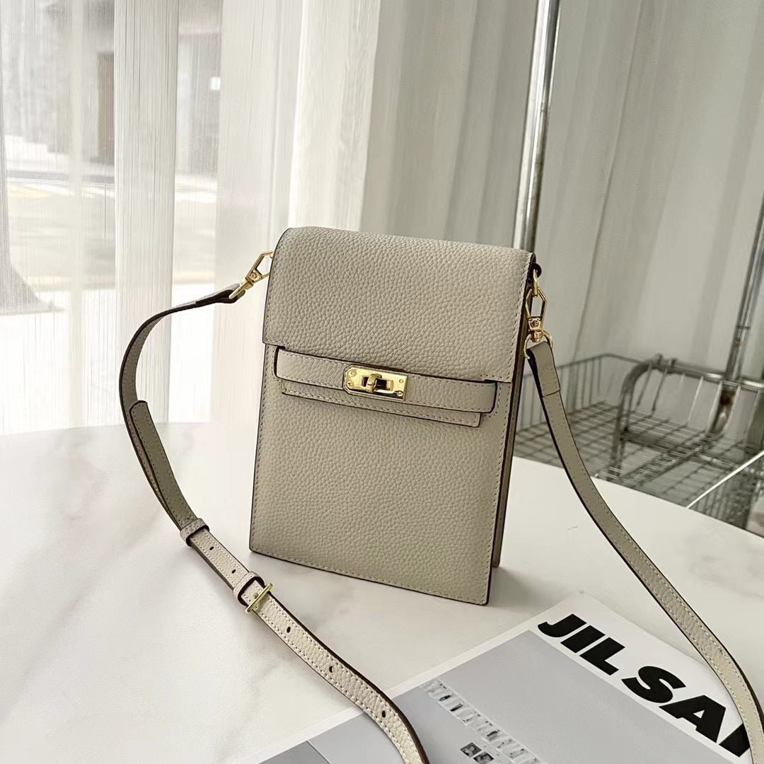 Fashion Genuine Leather Female Kelly Vertical Light Phone Bags