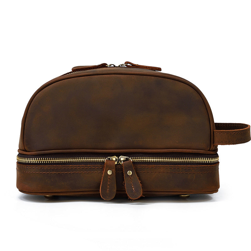Men's Clutch Crazy Horse Toiletry Neutral Cowhide Men's Handbags