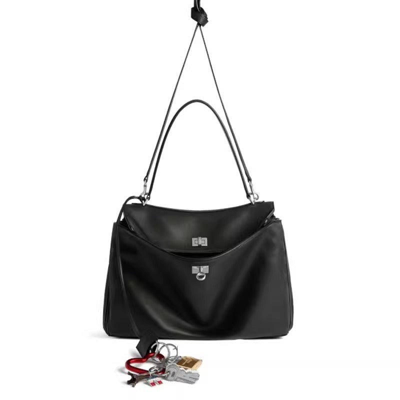 Women's Genuine Leather High-grade Underarm Commuter Kelly Tote Bags