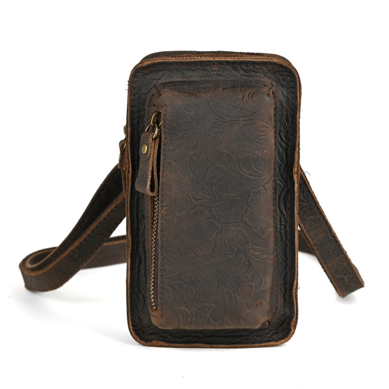 Men's Horse Leather Vintage For Mini Pure Men's Messenger Bags