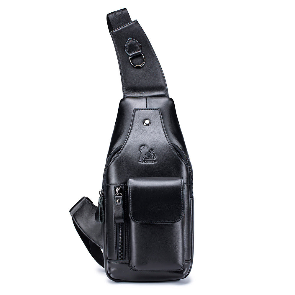 Men's Genuine Leather Retro One First Layer Men's Chest Bags