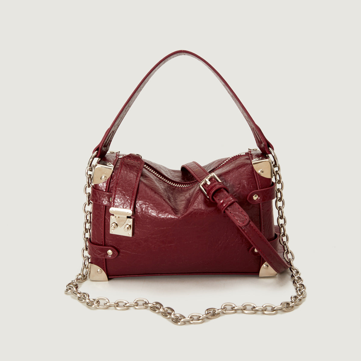 Women's Capacity Soft Leather Classic Style Chain Small Square Bags