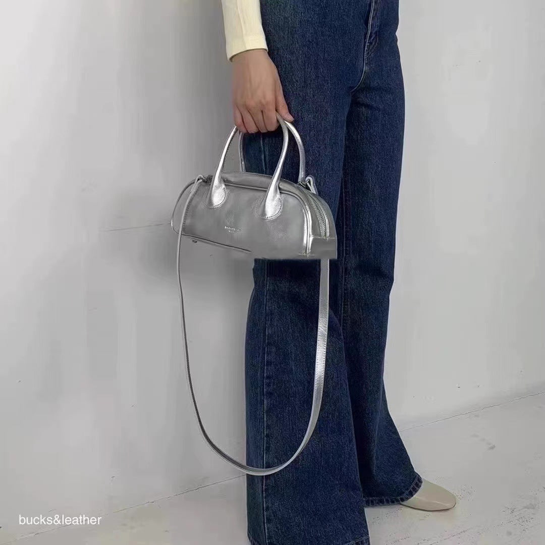 Women's Baguette Genuine Leather Elegant Ingot Underarm Crossbody Bags