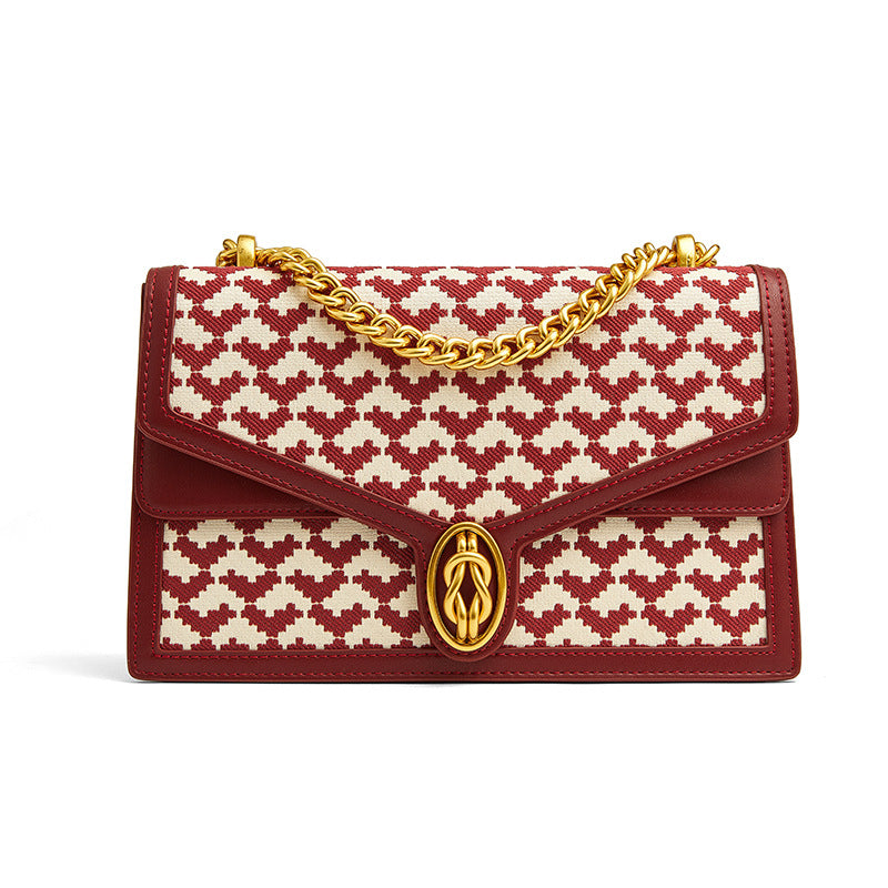 Women's Embroidered Underarm Chain Design High-grade Large Small Square Bags