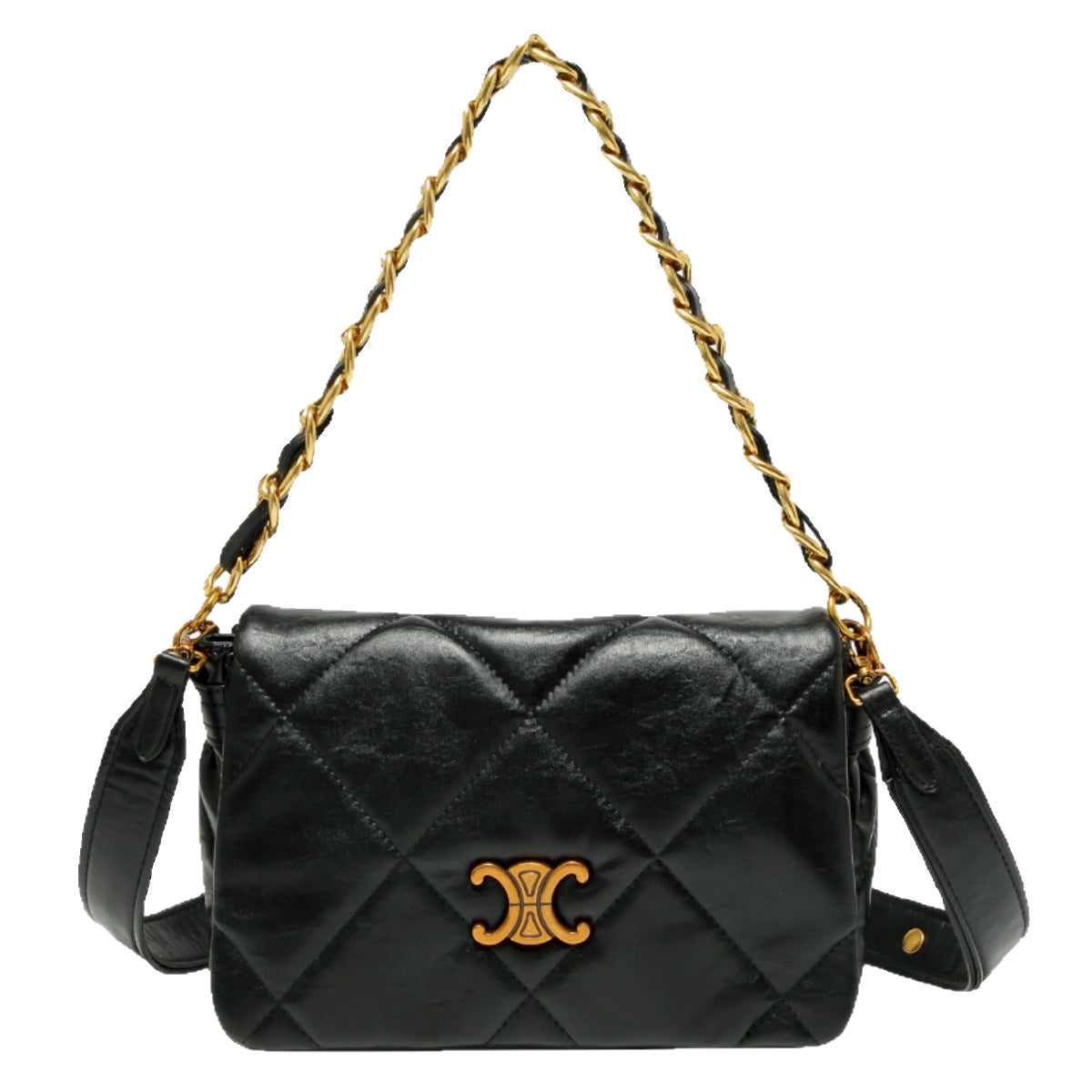 Women's Genuine Leather Diamond Chain High-grade Fashion Tote Bags