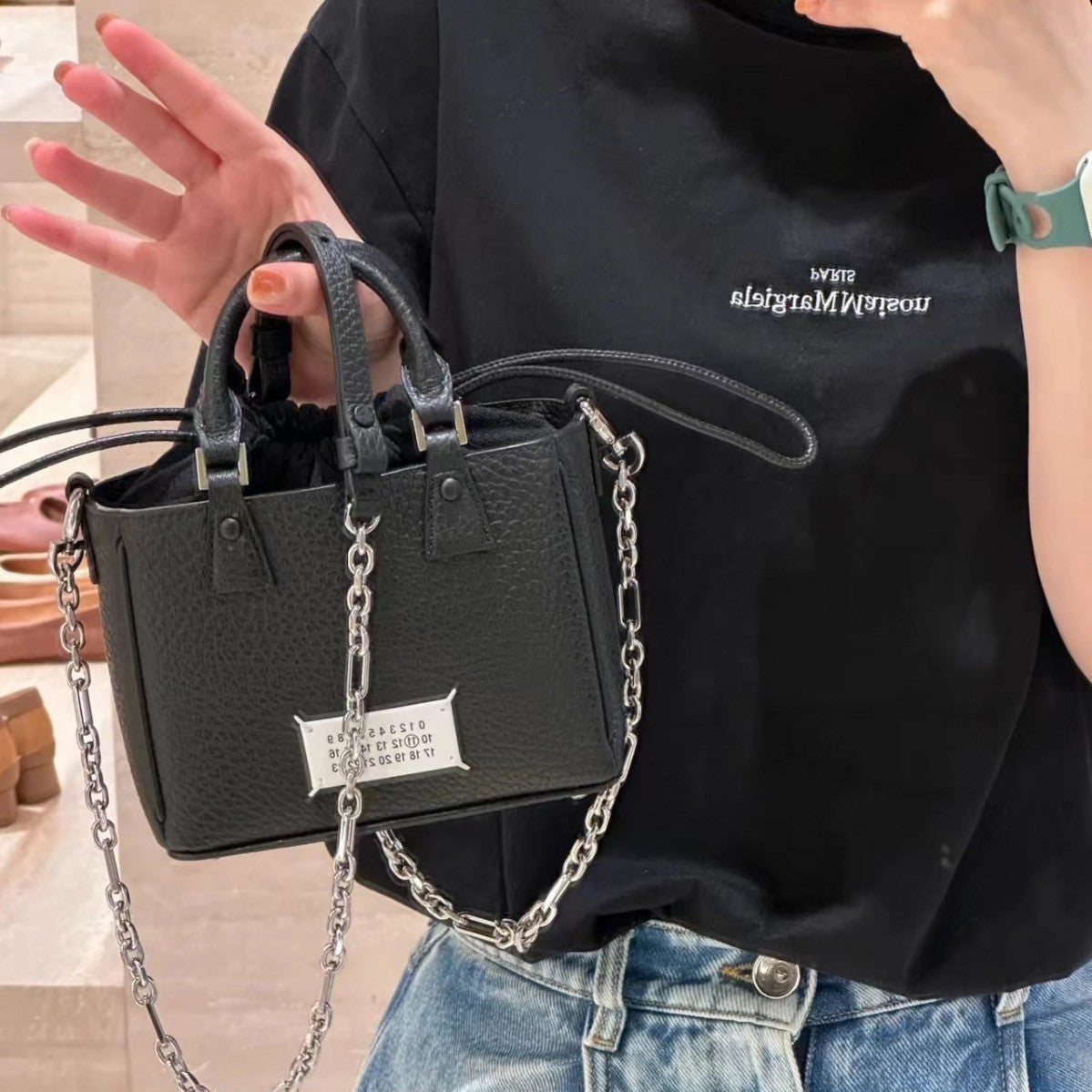 Women's Fashionable Design Genuine Leather Vegetable Basket Bucket Bags
