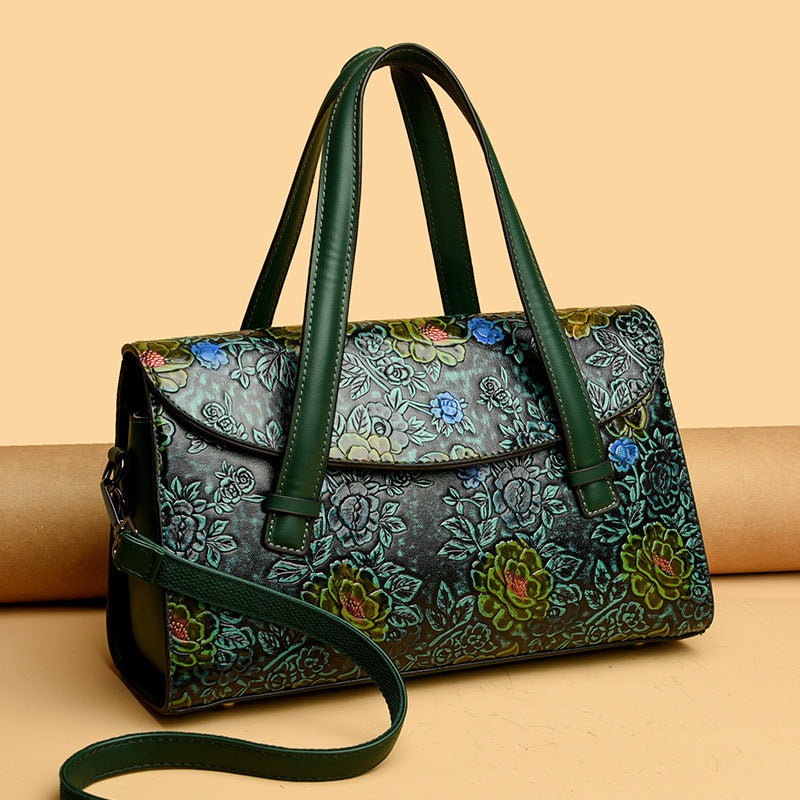 Women's Style Large Capacity Ethnic Flower Blooming Handbags