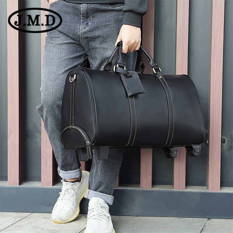 Men's Trendy Leather Large Capacity Durable Travel Bags