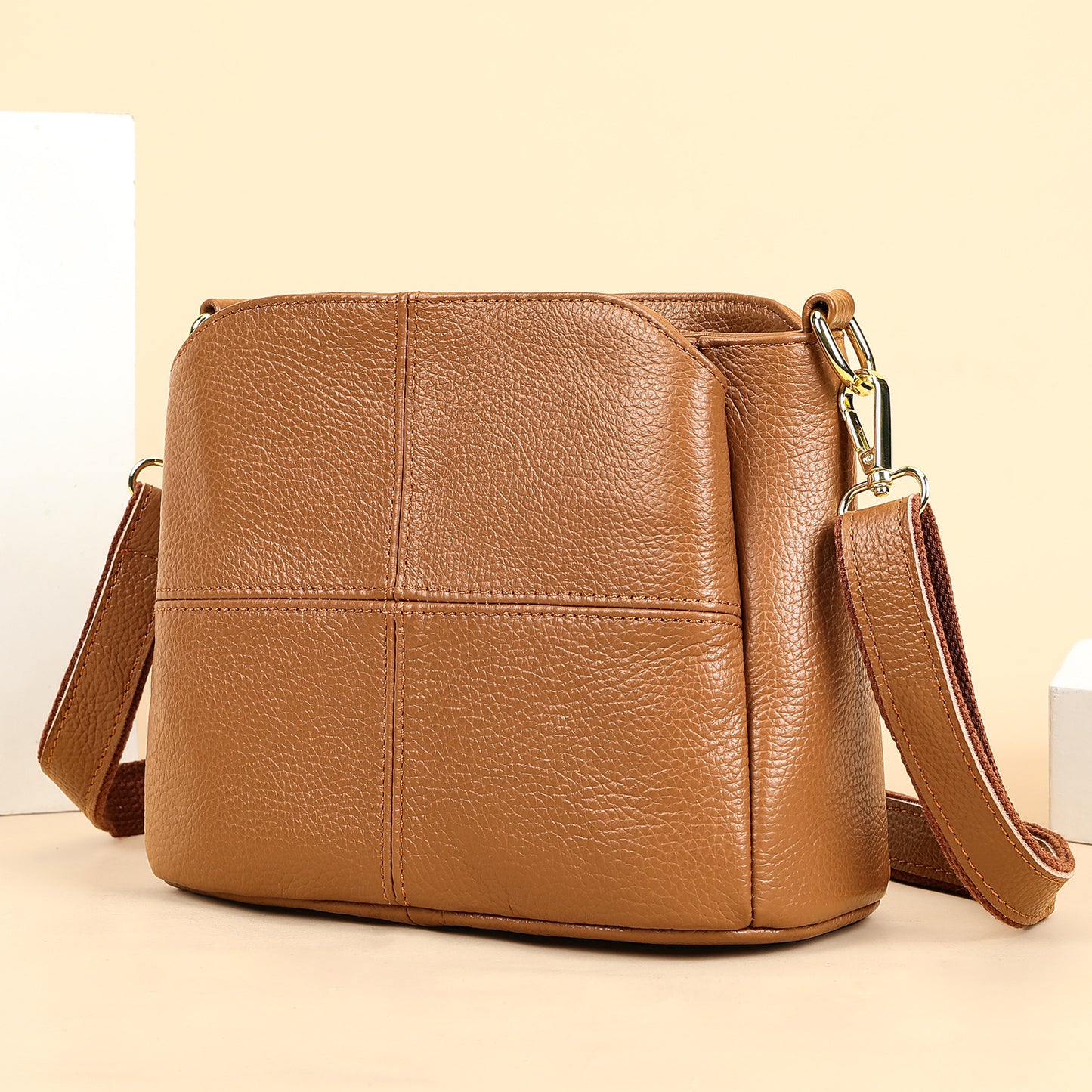Women's Large Capacity Top Layer Cowhide Leather Crossbody Bags