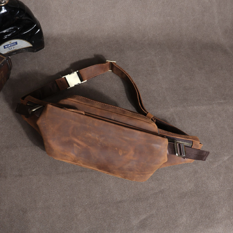 Men's Trendy Leather Multifunctional Crazy Horse Men's Waist Packs