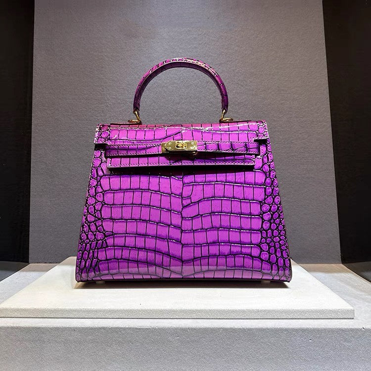 Women's Crocodile Pattern Kelly Fashion Spring High Crossbody Bags