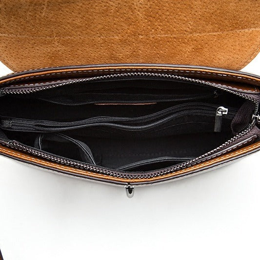 Women's Korean Style Oil Wax Cow Leather Backpacks