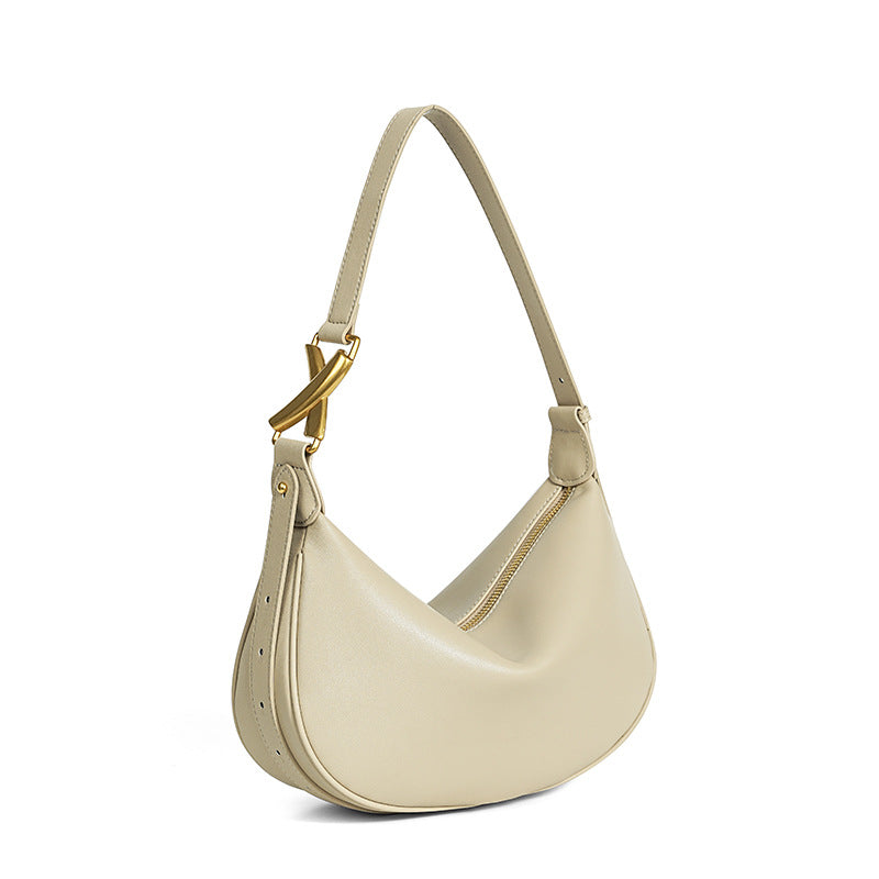 Women's Leather Underarm Crescent Cowhide High Sense Bags