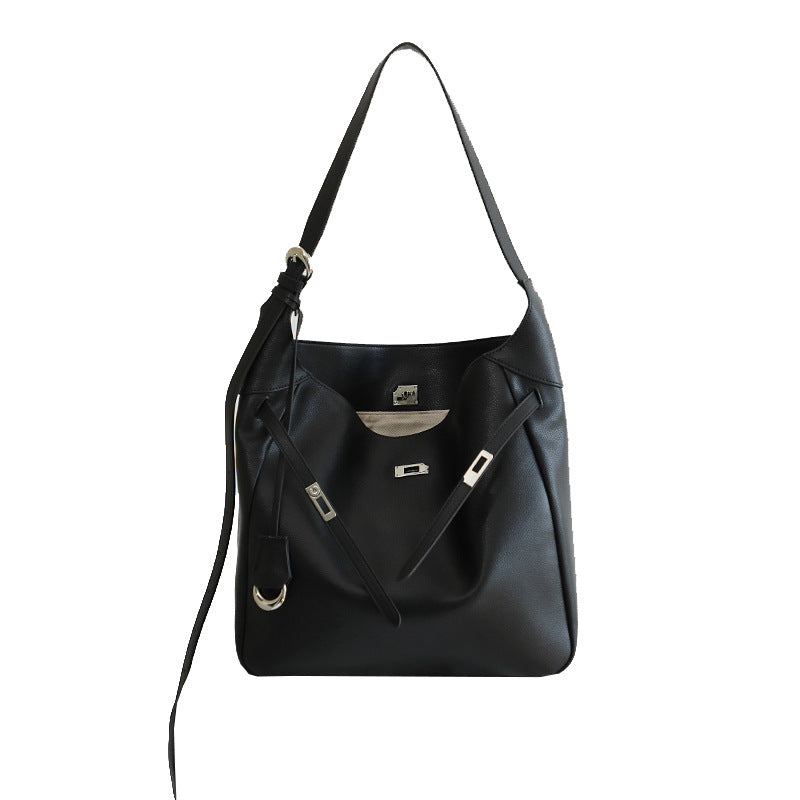 Long-term Practical Cowhide Large Capacity Underarm Bucket Bags