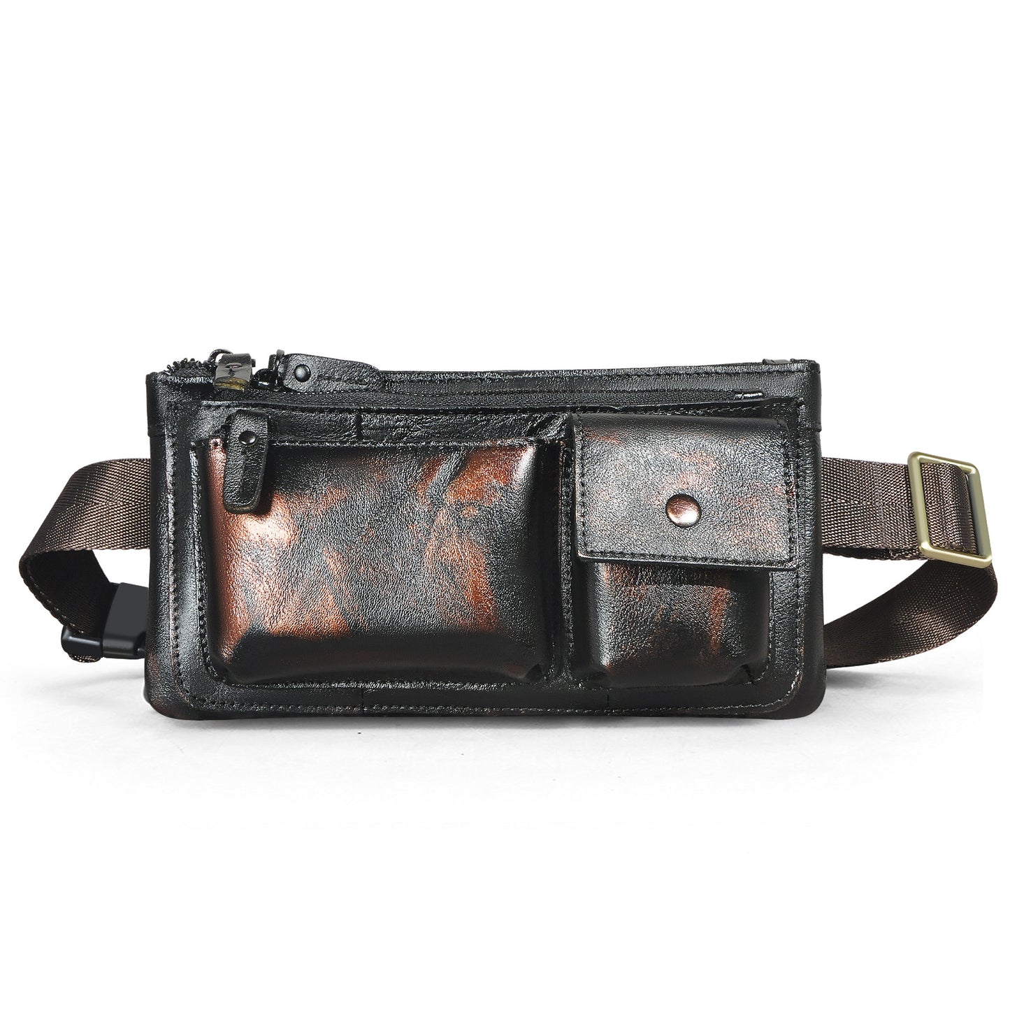 Men's Layer Crazy Horse Skin Cowhide Trendy Men's Chest Bags