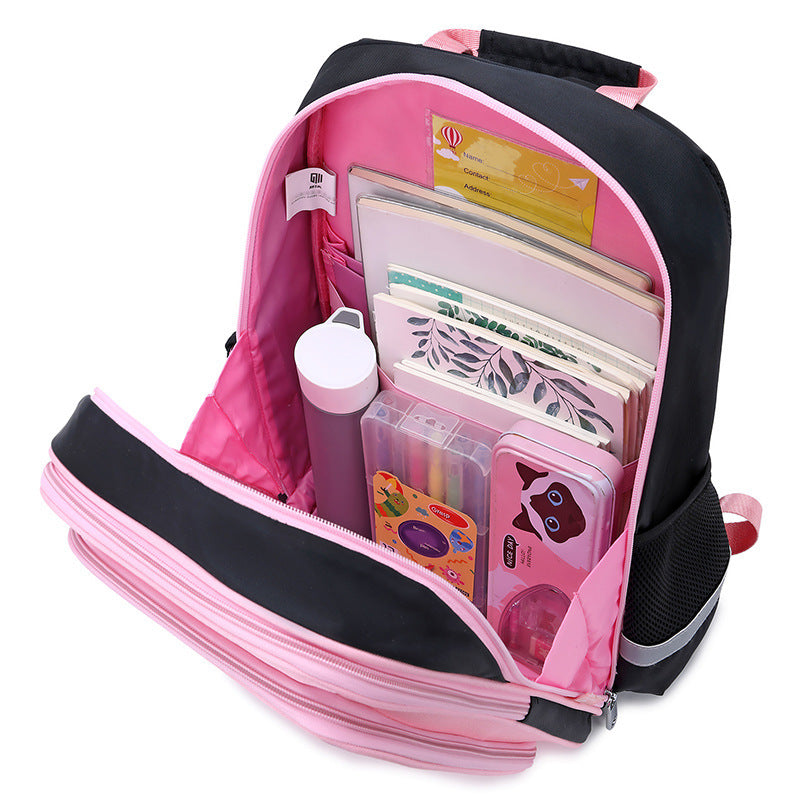Women's & Men's Cartoon Pattern Primary Lightweight Waterproof Spine Elementary School Students' Schoolbags