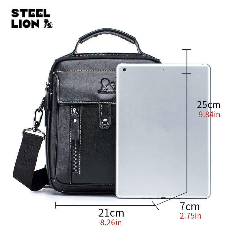 Men's New Leather Cowhide Business Vertical Men's Shoulder Bags