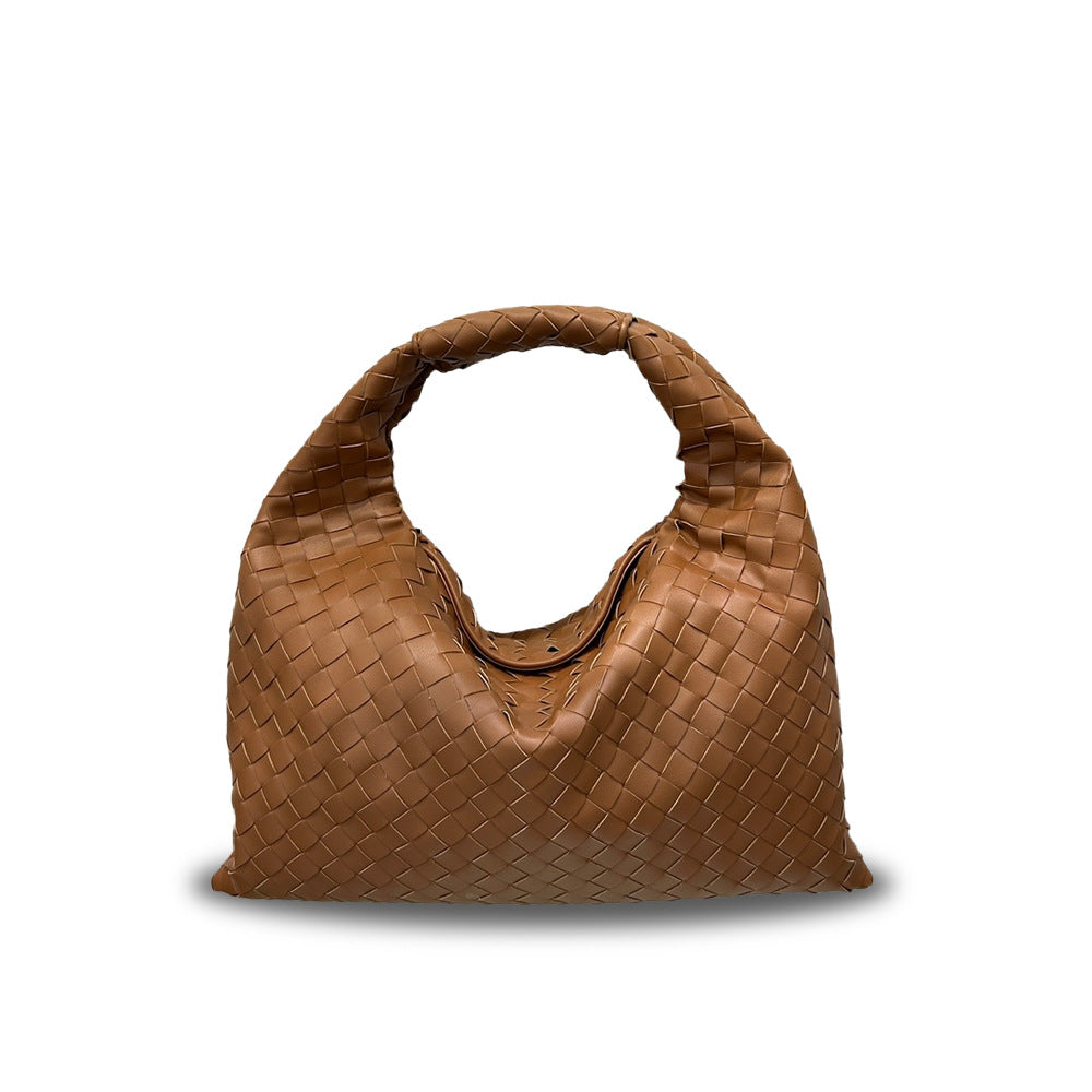 Women's Authentic Leather Weave Large Korean Style Bags