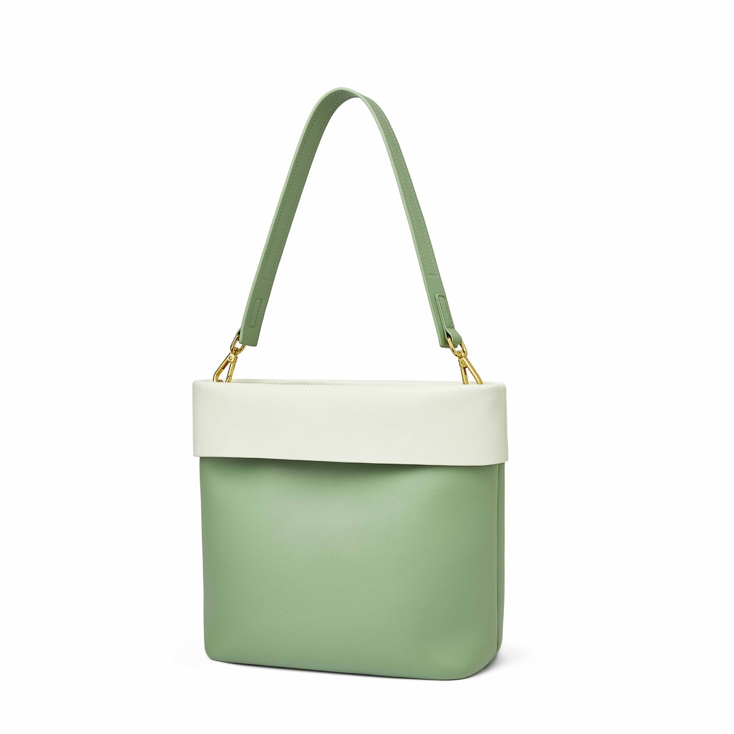 Women's Broadcast Color Matching Large Capacity Genuine Bucket Bags