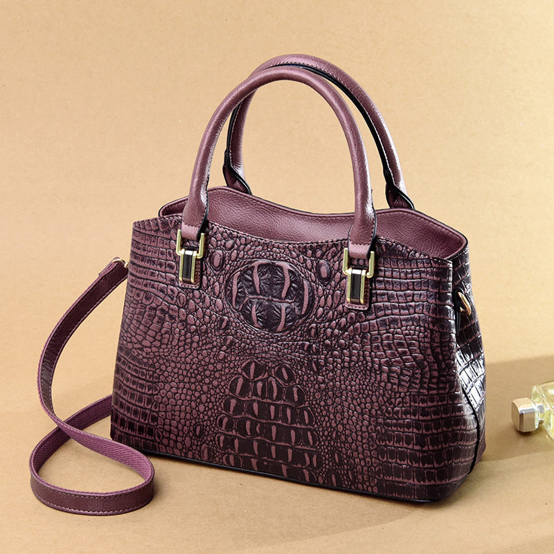 Women's Crocodile Pattern Fashion Large Capacity Shoulder Bags