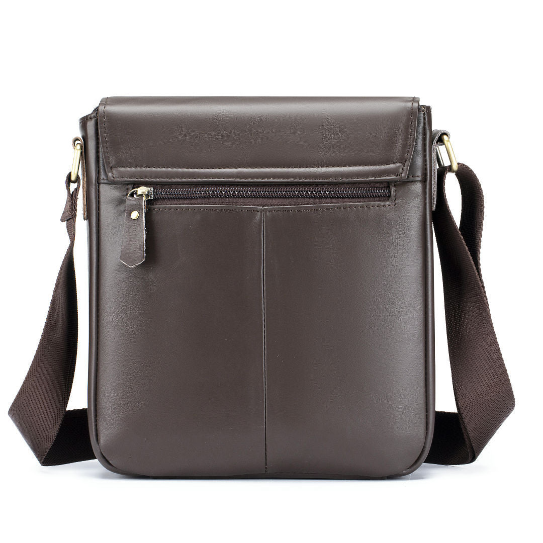 Men's First Layer Cowhide Vintage Cover Commuter Men's Messenger Bags
