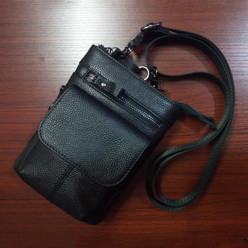 Men's Leather Pocket Trendy First Layer Cowhide Men's Waist Packs